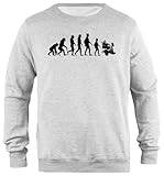 Impression Avancée Udaytee L\'évolution Selon Stephen Hawking Sweat-Shirt Unisexe Gris À Coupe Simple Simple-Fit Pullover Grey Unisex Sweatshirt