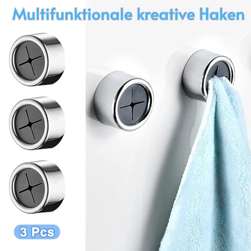 Foto von Coolon Geschirrtuchhalter,3 Stück Selbstklebender Handtuchhalter,Starke Viskosität ABS Handtuchhaken Runden Handtuchklemme Tuchhaken für Bad, Küche und Haushalt