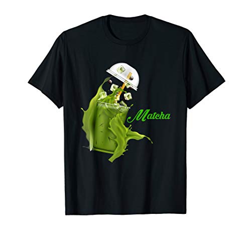 Matcha - green tea with a cup and the word matcha T-Shirt