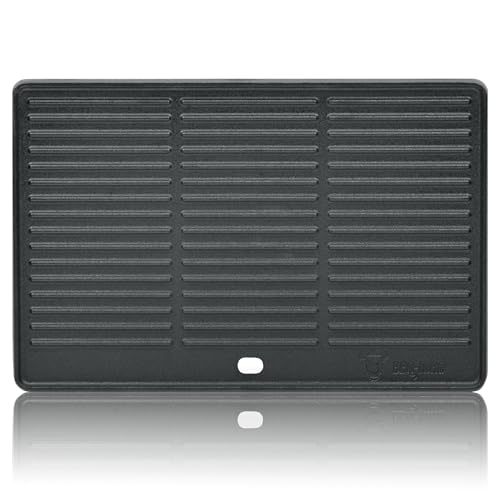 BBQ-Toro Gusseisen Grillplatte 41,5 x 27,5 cm | Wendeplatte, preseasoned | beidseitig verwendbar | passend für BBQ, Gasgrill, Holzkohlegrill