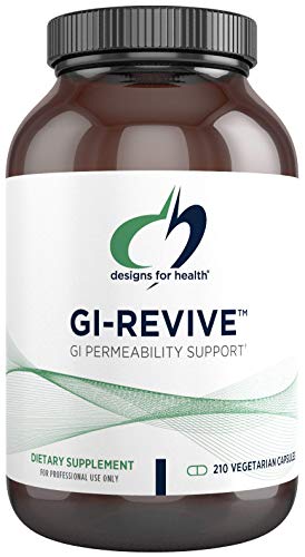 Designs for Health GI Revive - Gut Health + GI Intestinal Lining Support Supplement with Slippery Elm, Cat s Claw, Aloe, L-Glutamine, Marshmallow Root + More - Non-GMO (210 Capsules)