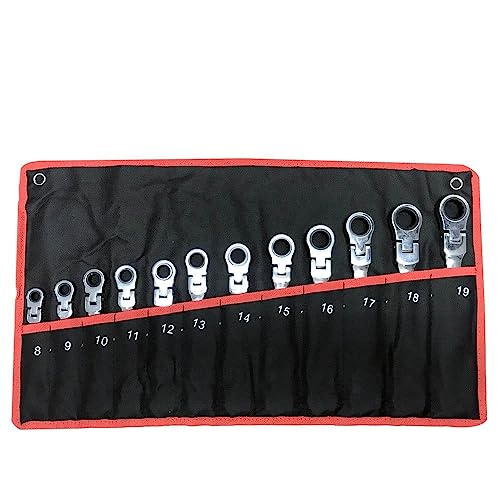 GFDSGRE Spanner Sets 5/7/12PCS Key Wrench Set,Car Repair Set Wrenches,Universal Key Ratchet Spanners,Wrench Sets,Hand Tools,Ratchet Wrench Set. Ratchet Spanner Set(12pcs-Black)