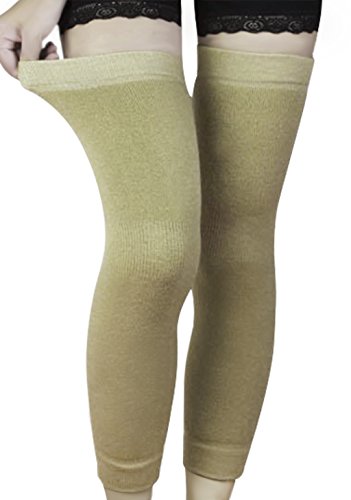Calentadores térmicos, elásticos y transpirables para el invierno, diseño unisex, mujer, beige