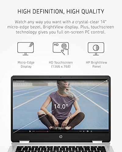 Image of HP Chromebook x360 14a 2-in-1 Laptop, Intel Pentium Silver N5030, 4 GB RAM, 64 GB eMMC, 14? HD Micro-Edge Touchscreen, Chrome OS, 720p Webcam, Dual Speakers, Long Battery Life (14a-ca0023nr, 2021)