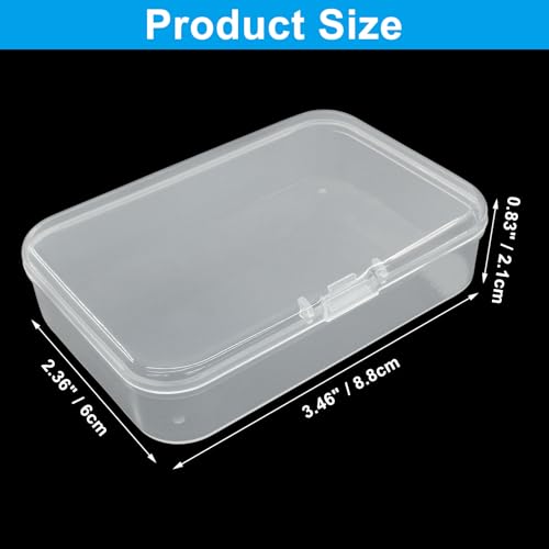 Image of LifCratms 12 Pcs Mini Clear Plastic Storage Containers Boxes, Small Rectangle Box for Collecting Small Items, Beads, Game Pieces, Business Cards, Crafts Accessories (3.46 x 2.36 x 0.83 Inch)