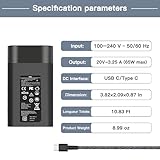 FJEZCHN 65W USB C Laptop Charger Compatible With HP Spectre X360 Elitebook X360 ProBook Envy Elite x2 Chromebook 14, TYPE C Power Supply Adapter - Image 3