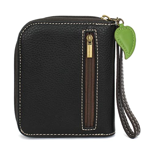CHALA Zip Around Wallet, Wristlet, 8 Credit Card Slots, Sturdy Pu Leather - Dragonfly - Black4