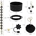 3tyto Stanley Cup Accessories Set Including Water Bottle Handle Strap,Siliocne Straw Cover, Stanley Charms for Stanley Cup (Black Gold)