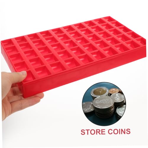 Caja organizadora plástica para monedas roja miniatura 3