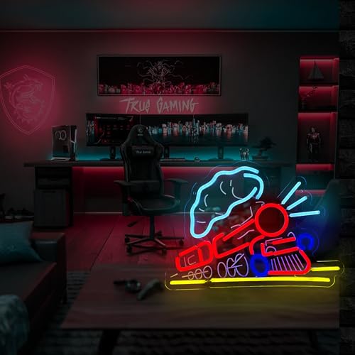 Image of Trains LED Neon Sign Train Led Light Up Sign for Room Wall Decor,Perfect for Kids Gifts