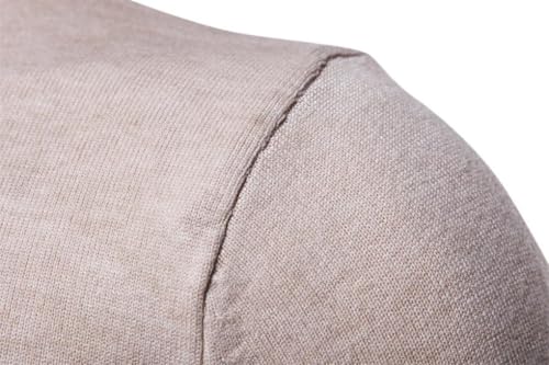 Men's Pullover Sweaters Casual Slim Fit Warm High Collar Solid Knitted Sweater3