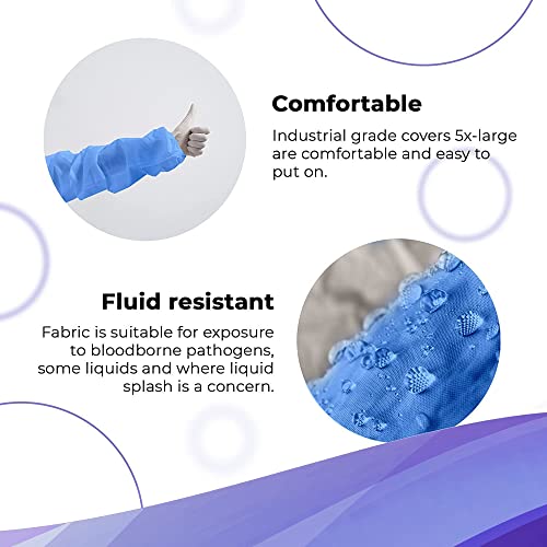 AMZ Disposable Coveralls with Hood and Elastic Wrists, X-Large. Pack of 5 Blue Polypropylene Lab Coveralls Disposable with Boots. 50 GSM Painters Suit Disposable. Hazmat Costume Adult. Hazmat Suits - Thumbnail 4