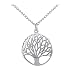 Produktbild Chinget Lebensbaum Damen Kette Halskette Schmuck Geschenke Damen Familienstammbaum Kette mit Anhänger (Silber)