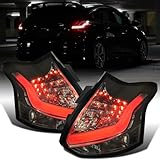 Ronnin - Fits 2012-2014 Ford Focus Hatchback US Spec Upgraded Replacement LED Tail Lights Assembly Pair | Smoke