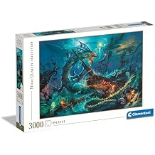 Clementoni Collection-The Underwater Battle-3000 Pieces-Puzzle, Author Illustration, Paolo Barbieri, Horizontal, Fun for Adults, Made in Italy, Multicoloured, 33023
