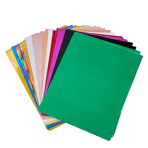 SUPERFINDINGS 60 Sheets 12 Colors A4 Hot Stamping Foil Paper Hot Foil Transfer Sheets Metallic Heat Transfer Foil Paper for Foil Quill/Heat Foil Pen DIY Craft Embossing Scrapbooking Cards Making