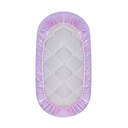 Image of Pro Goleem Satin Bassinet Sheet Great for Baby Hair Soft Silk Feeling Sheet for Cradle or Bassinet Pad＆Mattress for Boys and Girls Gift for Newborn and Infant Lavender