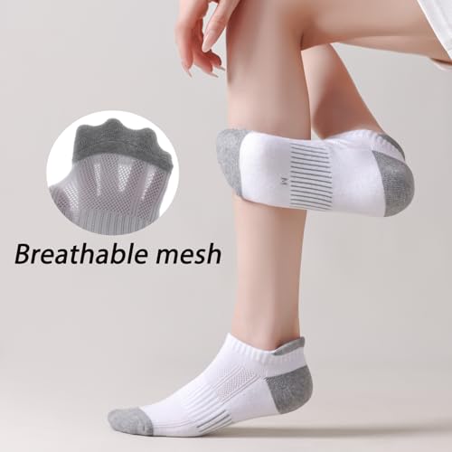 Ankle Socks Women Cushioned Athletic Low Cut Socks Thick Cotton Running Sock Non Slip No Show Sock 6 Pairs4