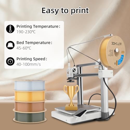Image of 3DHoJor Silk Gold PLA Filament 1.75mm, PLA Filament 1.75mm Silk Shiny 3D Printer Filament, 1kg Cardboard Spool (2.2lbs), Dimensional Accuracy + /- 0.03 mm, Fit Most FDM Printer
