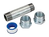 GPI Filter Adapter Installation Kit, 3/4 inch x 4 inch Pipe Nipple, 2 Pipe Bushings, Roll of Pipe Thread (GPI Genuine Accessory 110528-01)