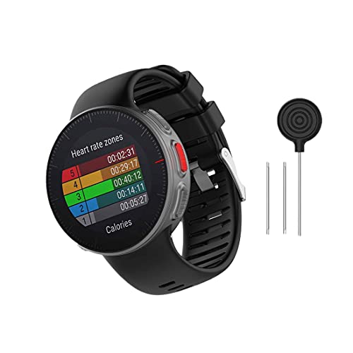 El Mejor Listado de polar vantage favoritos de las personas. 45 HUABAO Correa Compatible con Polar Vantage V,Ajustable Silicona Deportiva Band Repuesto Pulsera para Polar Vantage V (Negro)