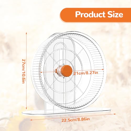 Roue pour hamster 21cm transparente silencieuse avec support ajustable pour cage - 3