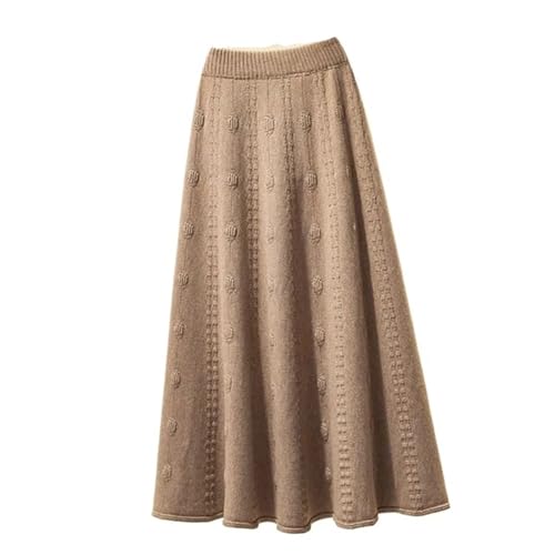 Image of Women's Knitted Maxi Skirt Knitting Long Skirts Elegant Solid Color