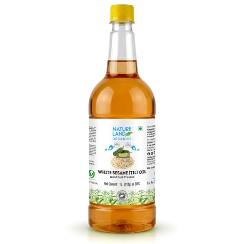 Image of Natureland Organics White Sesame /Til Oil 1ltr - Cold Pressed