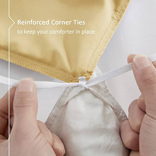 Nestl Camel Gold Duvet Cover Queen Size - Soft Queen Duvet Cover Set, 3 Piece Double Brushed Queen Size Duvet Covers With Button Closure, 1 Duvet Cover 90X90 Inches And 2 Pillow Shams #TOP4