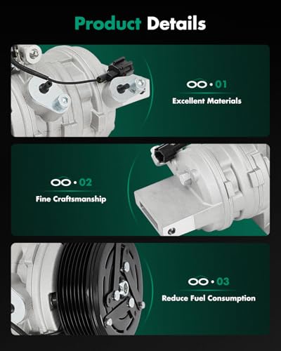 Image of SCITOO AC Compressor for Nissan for Versa 1.6L 2012-2019 | Fast Cooling, Ultra Low Noise (≤72 dB) Air Conditioner Compressor for Summer, with Clutch, 0794 0902 140596 140596C 140596NC