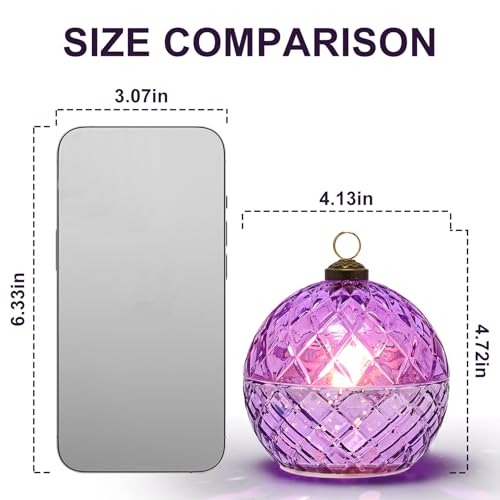 Image of WNP Glass Flameless LED Candles Battery Operated Flickering Jar Lights for Halloween Christmas Home Decor Perfect as Birthday Gift for Her Wife Girlfriend Anniversary Present and Party Decoration