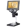 Koolertron 5.5 inch LCD Digital Microscope, 8MP 1-1000X Magnification, 8 LED Lights, Rechargeable Battery, Video Recording for Circuit Board Repair, PCB Inspection, Coin, and More