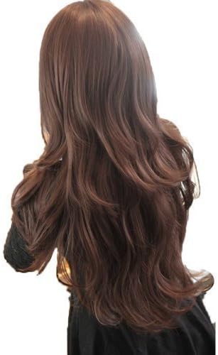 Wigs Winwuxi Womens Girls Fashion Wavy Curly Long Hair Human Full Wigs With Hairnet Deep Brown