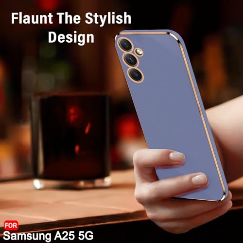 Image of TheGiftKart Luxurious Golden-Plated Back Cover Case for Samsung Galaxy A25 5G | Raised Lips for Camera & Screen Protection | Shockproof Design | Stylish Back Cover Case for Samsung Galaxy A25