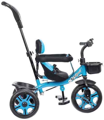 Image of Tricycle for Kids with Comfy Seat - The Parent's Choice for 1-5 Years Old, 30kg Max, Luxurious & Durable Trike. Advanced Parental Control Handle and Safety Belt, Blue
