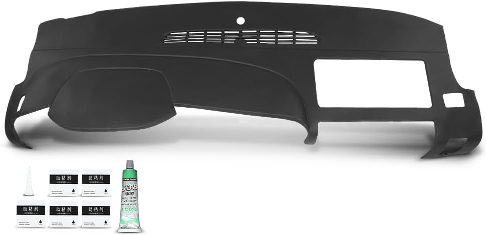 ANDPLAY Dash Cover Dashboard Compatible with Chevy Silverado 2007-2013 (LS, LT, or Work Truck ONLY) Fit GMC Sierra 2007-2013 (SL, SLE, or Work Truck ONLY) Fit Dual Glovebox Style Dashes Only Black