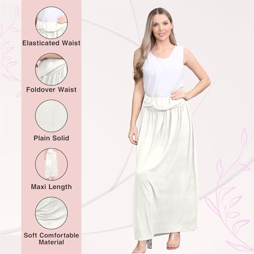 Jupe maxi longue plissée jersey extensible à taille repliable - 4