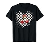Checkered Heart Coquette Cherries Retro Tee