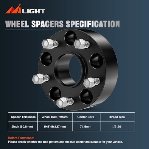 Image of Nilight 5x5.5 Wheel Spacers for 2007-2018 Wrangler JK JKU