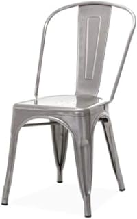 JIALIZL Taburete Torix Respaldo,Industrial Metal Silla,para Cocina Bar O Comedor,C