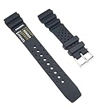 TIMEWHEEL 20mm Black Soft Rubber Watch Band Strap Compatible with Citizen Hyper Aqualand Duplex Promaster Sports Diver Watches - Image 2