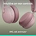 Logitech Zone Wireless 2 ES - Noise-Canceling Wireless Headset with Adaptive Hybrid ANC, Bluetooth - Rose