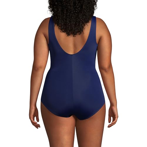 Lands' End Womens Chlorine Resistant Tummy Control Tugless Tank Soft Cup One Piece Swimsuit Deep Sea Navy Regular 14 thumb #1