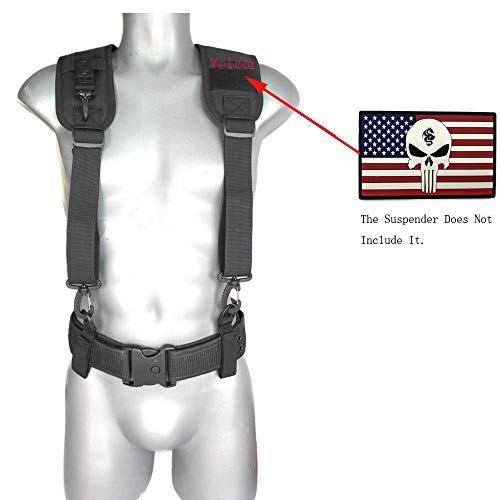 Melotough Tactical Duty Belt Harness Padded Adjustable Tool Belt Suspenders With Key Chin And Patch, Black(Large) #TOP1