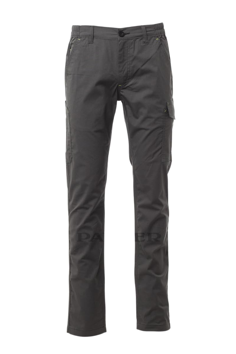 Siry Work Pantalone da Lavoro Unisex in Cotone Elasticizzato, Cuciture a Triplo ago, Elastico in Vita, Taschino Porta Monete, Porta Metro Laterale. Modello Summer Stretch