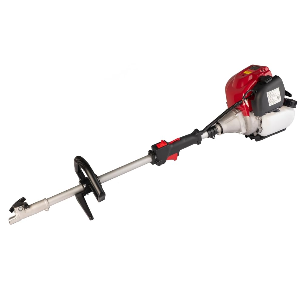 AMC Débroussailleuse multifonction à explosion 4 en 1 moteur 4 temps essence, taille-haie, tronçonneuse tête double fil et disque trois dents acier adapté pour le bricolage ou les professionnels