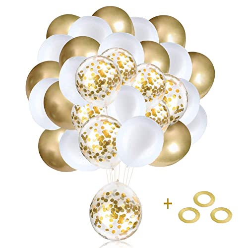 Ballons Anniversaire, Ballon Marriage, Ballon Helium, 60 Pièces Doré Confettis Ballons Fête Ballon pour Décorations , Mariage, Anniversaire, Baby Shower, Diplôme, Cérémonie Décorations de Fête Cover