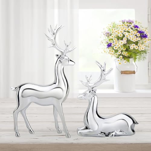 Lalalove ELK SCULPTURE MINIATURE FIGURINE-223 2Pcs Christmas Reindeer Figurines thumb #2