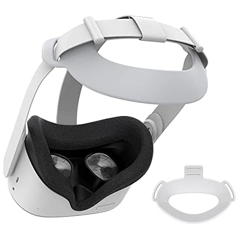 KIWI design Headset Strap Pad Compatible with Quest 2, Replacement for Elite Strap, White (Only the Back Pad!) Cover