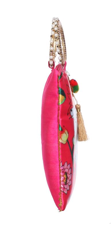 Sainik's Cow Print Wedding Return Gift for Women Wholesale Bridal Traveling potli Bag with Zipper for Ladies Baby Shower Shagun Purse Gifting Haldi Mehandi for Girl (25CMX23CM) 3